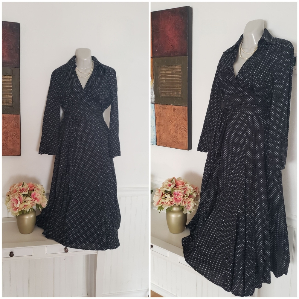 Black polka dot dress